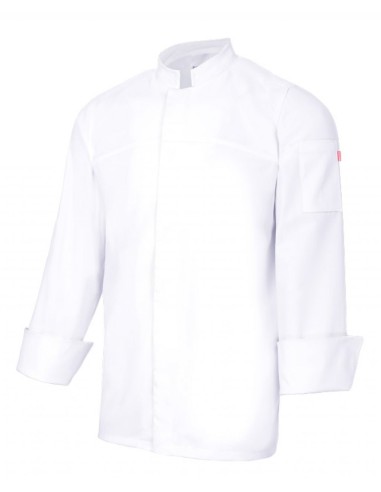 CHAQUETA DE COCINA STRETCH CON CIERRE CENTRAL