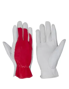 Guantes de piel flor y dorso de algodon 2