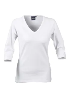 CAMISETA DE SEÑORA CON CUELLO PICO MANGA 3/4 2