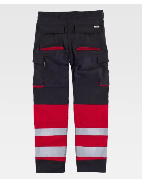 PANTALON COMBINADO DE TRIPLE COSTURA Y CON CINTAS REFLECTAN