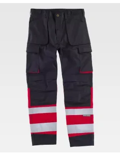 PANTALON COMBINADO DE TRIPLE COSTURA Y CON CINTAS REFLECTAN