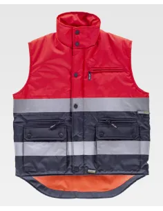 CHALECO VEST ROJO MARINO CON BANDAS