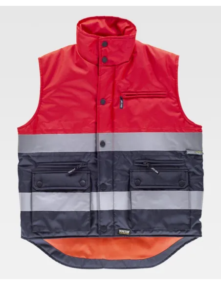 CHALECO VEST ROJO MARINO CON BANDAS