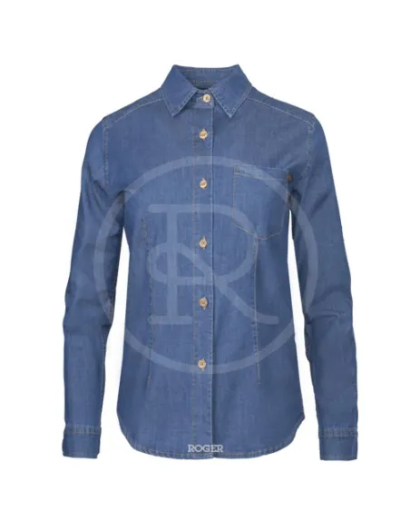 CAMISA SRA M/L DENIM 97% SPANDEX