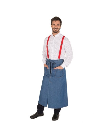 DELANTAL SIN PETO 2 BOLSILLOS TEJANO GRUESO 90X105 CM