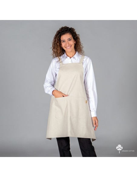 DELANTAL CON PETO TEJIDO ORGÁNICO 76X92 CM