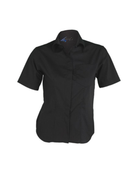 BLUSA MUJER BOTÓN OCULTO M/CORTA COLORES