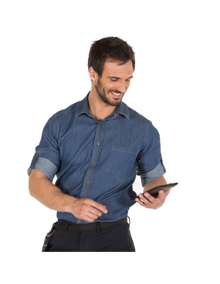 CAMISA CRO MATTIA TEJANO FINO LAVADO