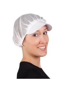 GORRO MUJER REJILLA VISERA BCA. (PAQ. 10 UNID)