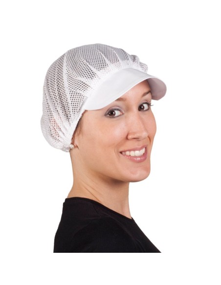 GORRO MUJER REJILLA VISERA BCA. (PAQ. 10 UNID)