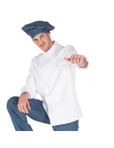 CHAQUETA DE COCINA UNISEX BOTON FORRADO M/L BLANCA