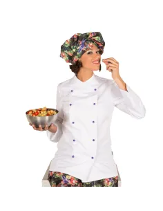CHAQUETA DE COCINA MUJER NIZA BLANCA SIN BOTONES