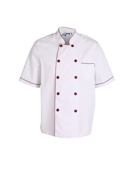 CHAQUETA COCINA UNISEX M/C BLANCA VIVO COLOR