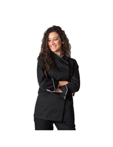 CHAQUETA DE COCINA MUJER DANA NEGRA