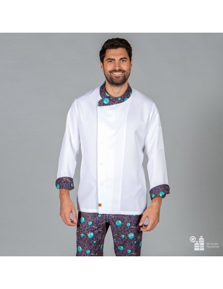 CHAQUETA COCINA UNISEX PLANET TEJIDO RECICLADO MICROFIBRA