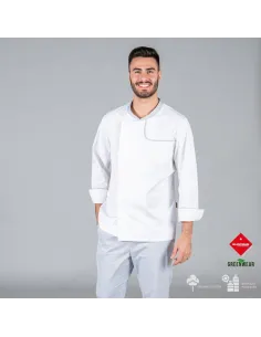 CHAQUETA COCINA HOMBRE OTERO TEJIDO RECICLADO Y ORGÁNCO 2