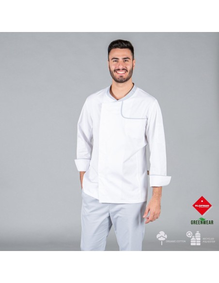 CHAQUETA COCINA HOMBRE OTERO TEJIDO RECICLADO Y ORGÁNCO