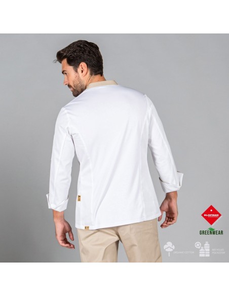 CHAQUETA COCINA HOMBRE OTERO TEJIDO RECICLADO Y ORGÁNCO