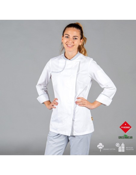 CHAQUETA COCINA MUJER ANAYA TEJIDO RECICLADO Y ORGÁNICO
