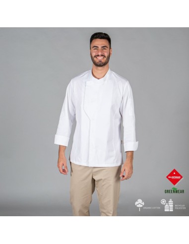 CHAQUETA COCINA UNISEX HARO TEJIDO RECICLADO Y ORGÁNICO